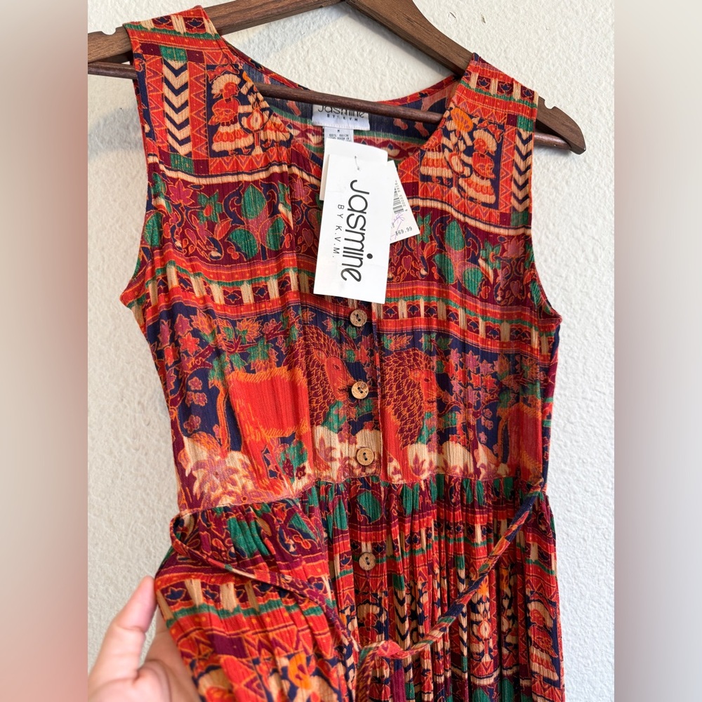 Jasmine by K.V.M Boho Elephant Maxi Dress-Size M-NWT - Picture 2 of 9